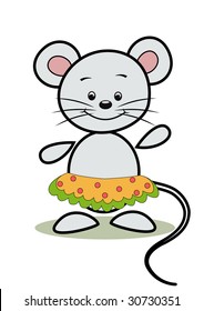 Funny mouse.  Cartoon. Vector  illustration.