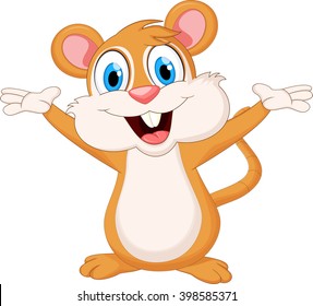 funny mouse cartoon waving hand