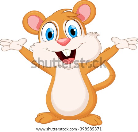 funny mouse cartoon waving hand