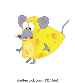 Funny mouse in cheese