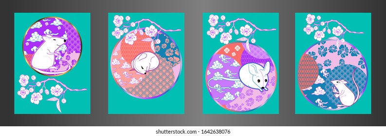 Funny mouse. Isolated vector illustration in cartoon style.
