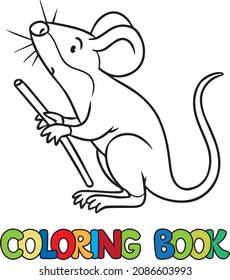 Funny Maus oder Mäuse. Farbbuch für Tiere