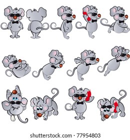 Funny mouse in motion for the animation games or comics.