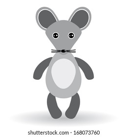 Funny mouse on a white background. vector