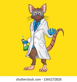 funny mouse in a scientist uniform