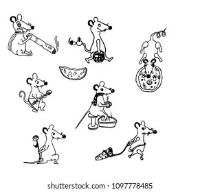 funny mouse, vector illustration, adventure mouse