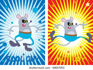 Funny mouse Vector illustration of a cute funny mouse in two different poses.