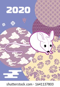 Funny mouse. Visual drawing of ad poster to Happy new year or Chinese new year banner with mouse.