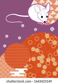 Funny mouse. Visual drawing of ad poster to Happy new year or Chinese new year banner with mouse.