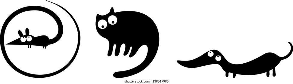 Funny mouse,cat and dog