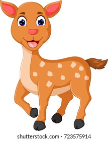 funny mouse-deer cartoon walking with smiling