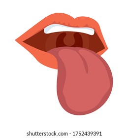 funny mouth with tongue out comic icon vector illustration design