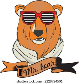 Funny mr bear vector cartoon illustrator