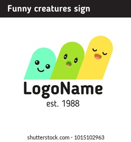 Funny multicolored fingers, children's sign