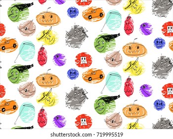 funny multicolored halloween pattern