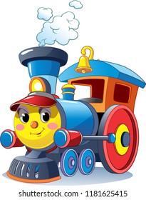 Funny multicolored locomotive 