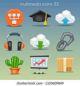 Funny multimedia icons