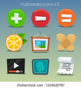 Funny multimedia icons