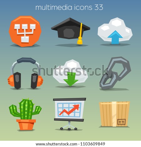 Funny multimedia icons