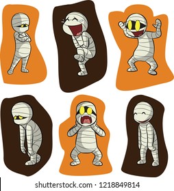 funny mummy on halloween party