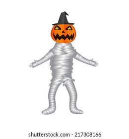 funny mummy pumpkin cartoon