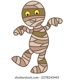 Funny mummy vector cartoon illustration