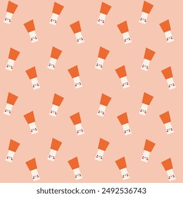 Funny mushrooms patterns. Cute mushrooms characters. Vector illustration.