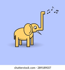 Funny musical elephant. Vector EPS10