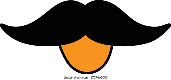Funny Mustache black icon vector illustration