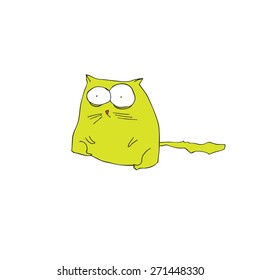 funny mustache cat on a white background