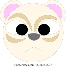 Funny muzzle of a ferret, children's drawing