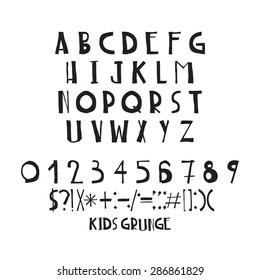 Funny Naive Letter, Handwriting Child Bold Letters