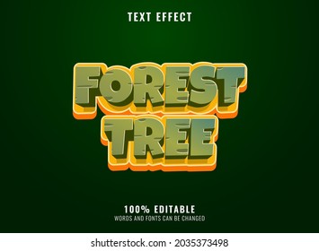 funny nature forest tree game logo title editable text effect