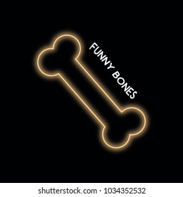 Funny neon bones neon vector. Line style icon