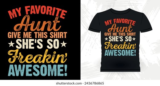 Funny Nephew Retro Vintage Mom and Aunt T-shirt Design svg