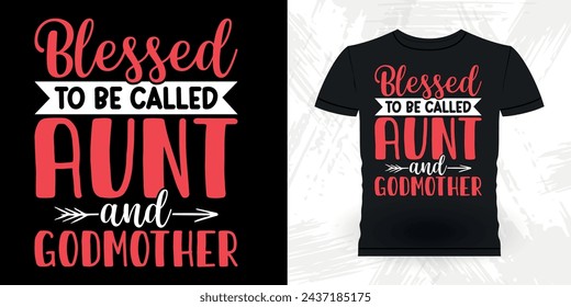 Funny Nephew Retro Vintage Mom and Aunt T-shirt Design