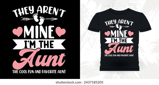 Funny Nephew Retro Vintage Mom and Aunt T-shirt Design