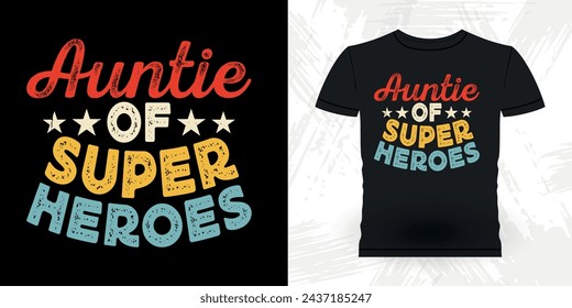 Funny Nephew Retro Vintage Mom and Aunt T-shirt Design