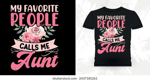 Funny Nephew Retro Vintage Mom and Aunt T-shirt Design