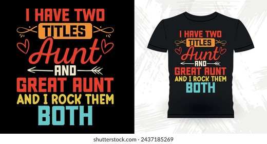 Funny Nephew Retro Vintage Mom and Aunt T-shirt Design