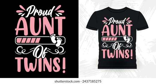 Funny Nephew Retro Vintage Mom and Aunt T-shirt Design