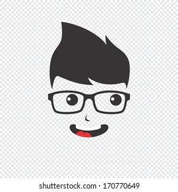 funny nerd guy geek character