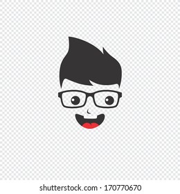 funny nerd guy geek character