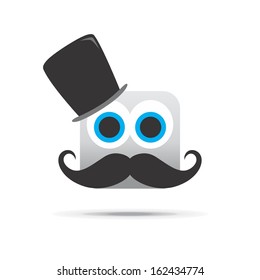 Funny New Mustache Guy Emoticon Sign Stock Vector (Royalty Free ...