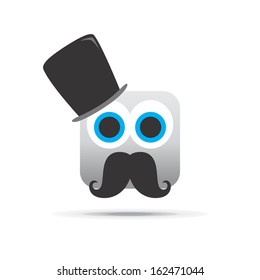 funny new mustache guy emoticon sign
