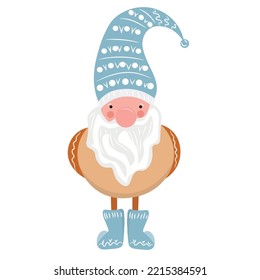 Funny New Year Gnome On White Background