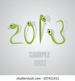 Funny New Year's Eve greeting card with snake. vector illustration