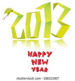Funny New Year's Eve greeting card with snake. happy new year vector illustration.