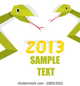 Funny New Year's Eve greeting card with snake. happy new year vector illustration.