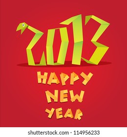 Funny New Year's Eve greeting card with snake. happy new year vector illustration. Year of snake.